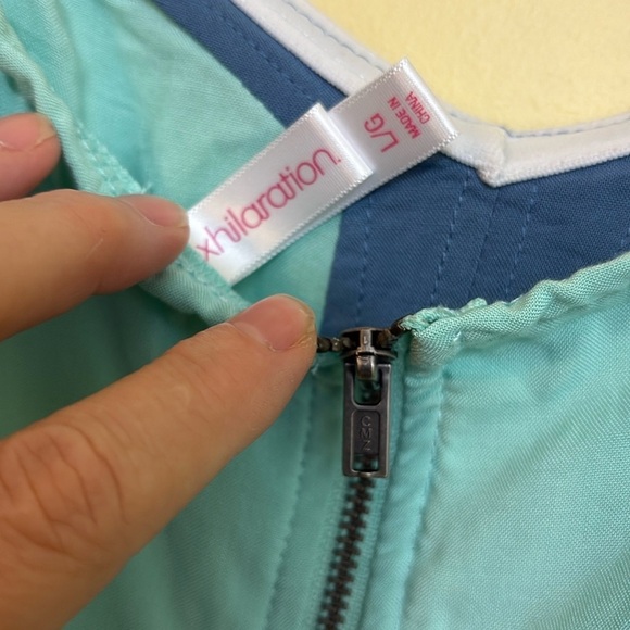 Xhilaration || NWT Strapless Mint & Blue ‘Challis’ Color Block Smocked M - Picture 10 of 13